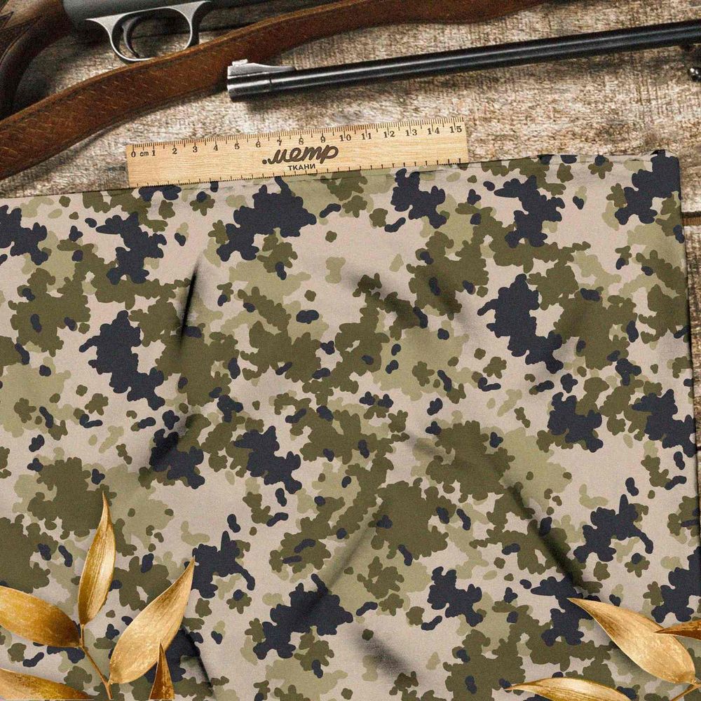 Ткань атлас черно-зеленый хаки
