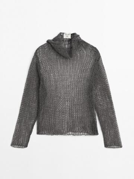 Massimo Dutti Ажурный свитер, серый