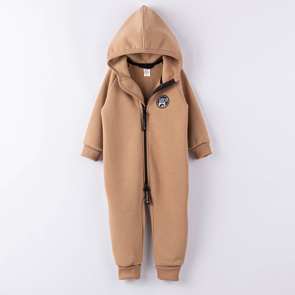 Комбинезон с клапаном и капюшоном "Песок" утепленный