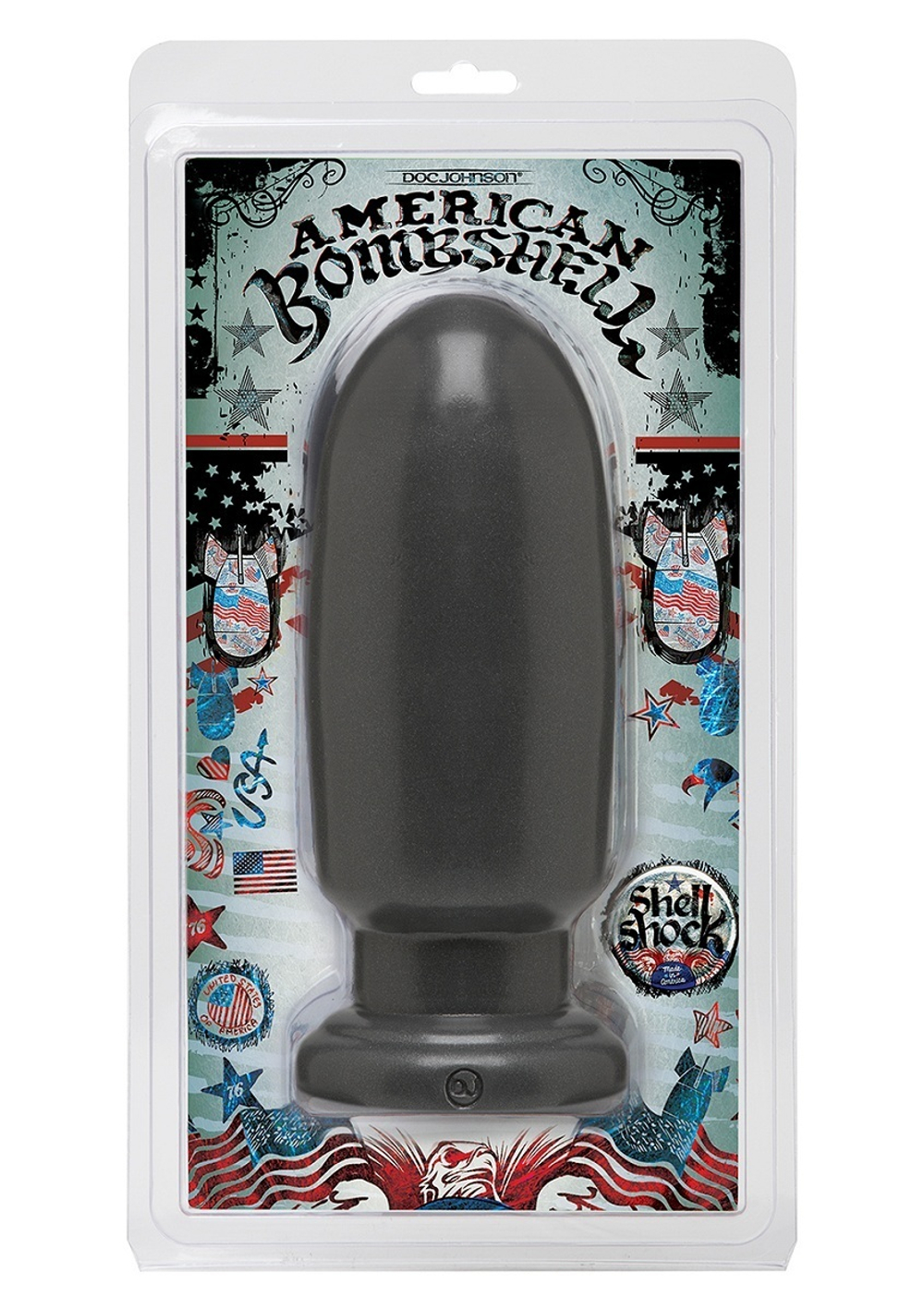 Анальный стимулятор Shell Shock Large - 21,6 см. (Цвет: серый)