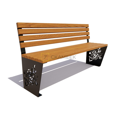 Скамейка садовая «Роза» без подлокотников (0,6 м лиственница,40х60)