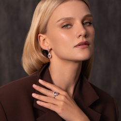 Кольцо со Шпинелью и Бриллиантами, Эмаль, R0143-11/1