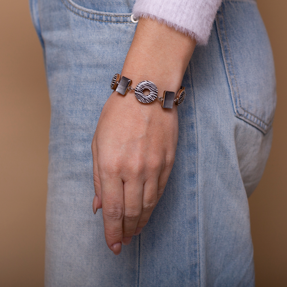 Браслет Детальный - Пончик - Зебра