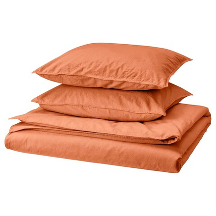 IKEA ÄNGSLILJA  (ИКЕА ÄНГСЛИЛЙА)  -  Пододеяльник и 2 наволочки, красно-коричневый, 200x200/50x60 см