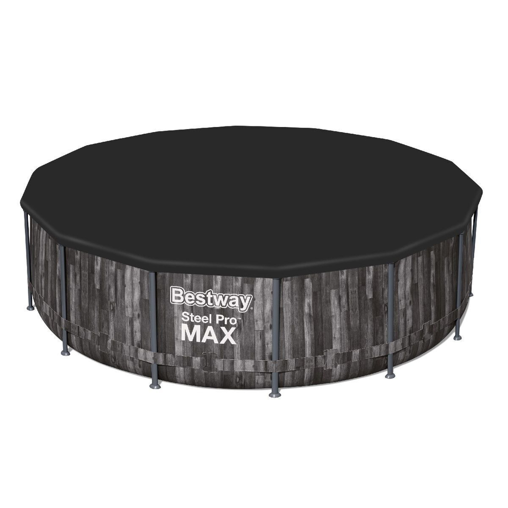 Каркасный бассейн Bestway Steel Pro Wood Style 5614Z (427х107 см) с картриджным фильтром, тентом и лестницей