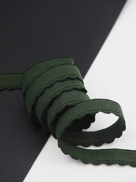 Резинка отделочная хаки ажурная ширина 12 мм с учетом фестона