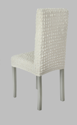 Чехол на стул без оборки со спинкой, цвет Кремовый, Набор 6 шт.