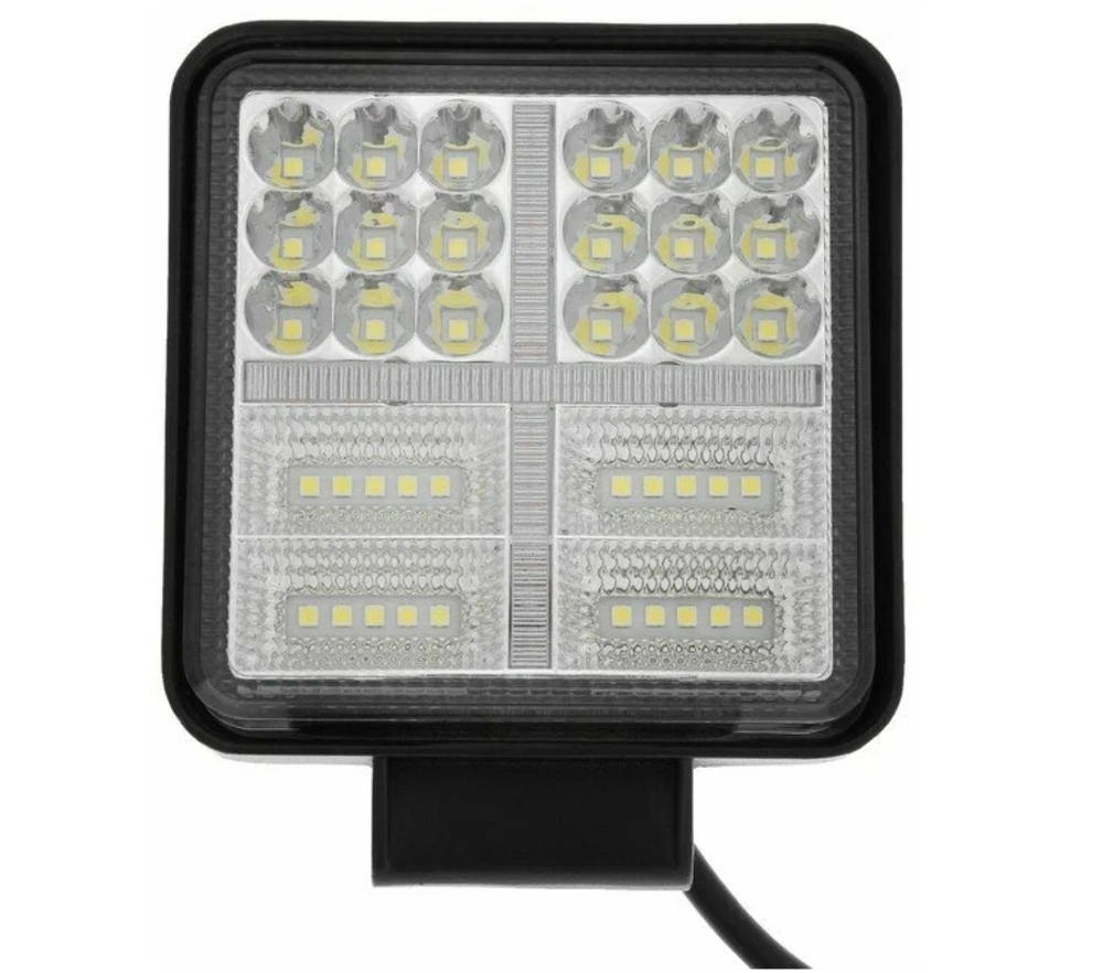 Противотуманная фара, 9-30 В, 54 LED (38 белых, 16 желтых), IP67, 162 Вт, направленный свет