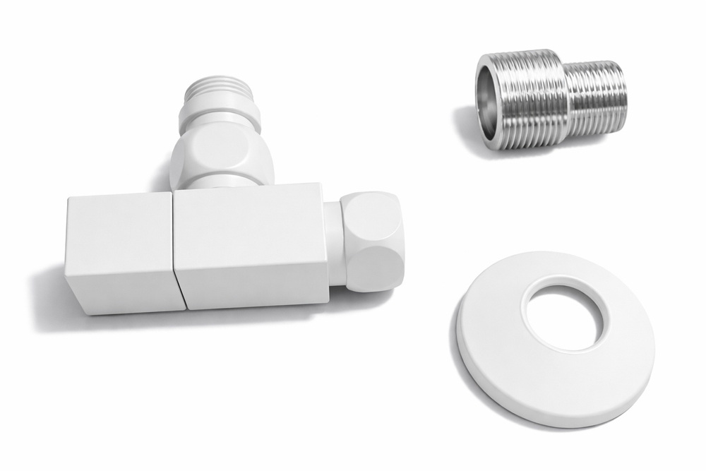 Комплект осевых вентилей угловых Moda-Quadro 1/2*3/4 с круглыми отражателями