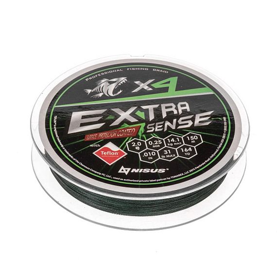 Шнур Extrasense X4 PE Green 150m 2/31LB 0.25mm (N-ES-X4-2/31LB) NISUS