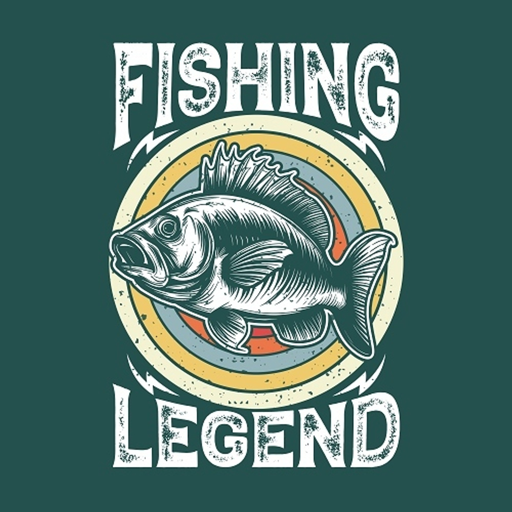 принт рыбака Fishing Legend темно-зеленый