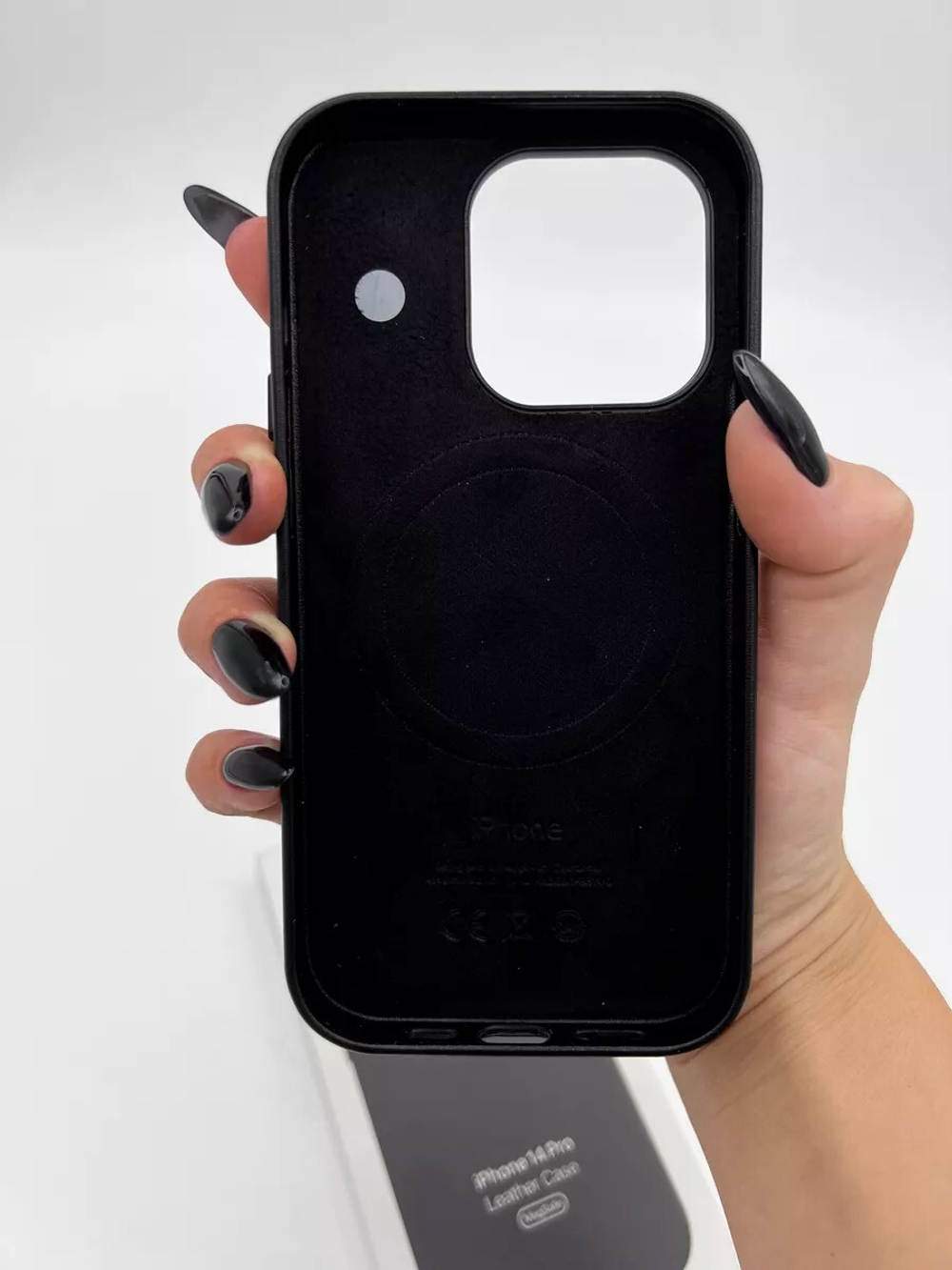 Кожаный чехол Leather Case iPhone 14 Pro | Black Черный