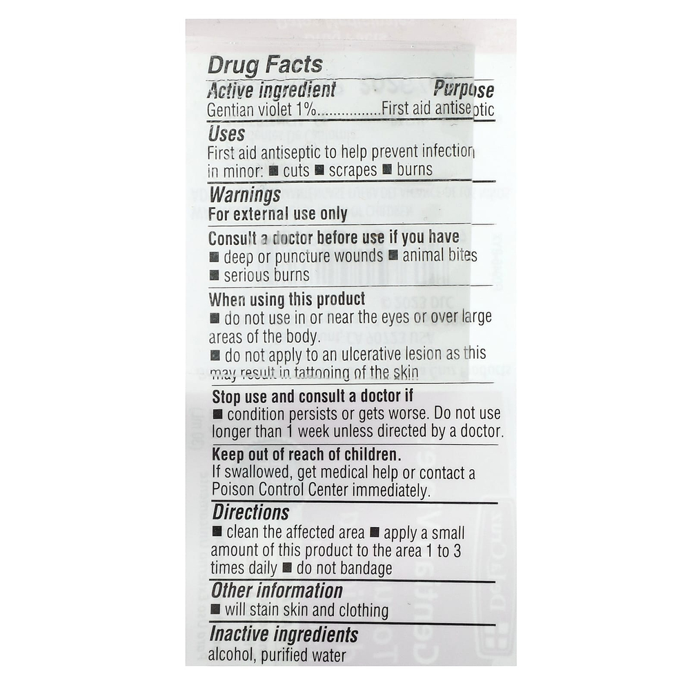 De La Cruz, Генциановый фиолетовый, антисептик для первой помощи, 1 унция (30 мл)