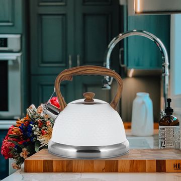 Чайник 2,7 л. из нержавеющей стали со свистком Kamille KM-1098 и ручкой "soft touch" под дерево