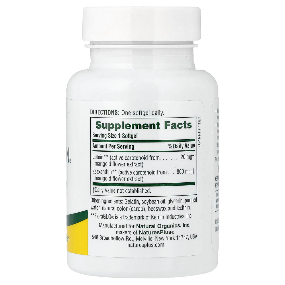 NaturesPlus, Ultra Lutein®, 20 мг, 60 капсул