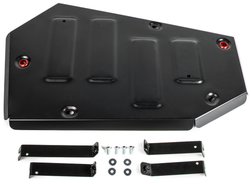 Защита топливного бака АвтоБроня для Skoda Kodiaq (V - 1.4 (125/150 л.с.)) FWD 2017-2021/Volkswagen Tiguan II (V - 1.4 (125/150 л.с.)) FWD 2016-2020, штампованная, сталь 1.5 мм, с крепежом, 111.05121.1