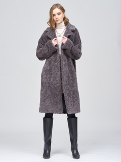 Шуба женская Чебурашка Тедди, графитовая, SilverFox