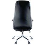 Кресло руководителя Helmi HL-E93 "Fitness", экокожа черная/ткань S синяя, хром, мех. качания "Люкс"