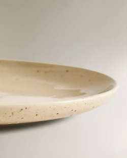 ZARA HOME ТАРЕЛКА ИЗ КЕРАМИКИ С УЗОРОМ В ГОРОШЕК, БЕЖЕВЫЙ