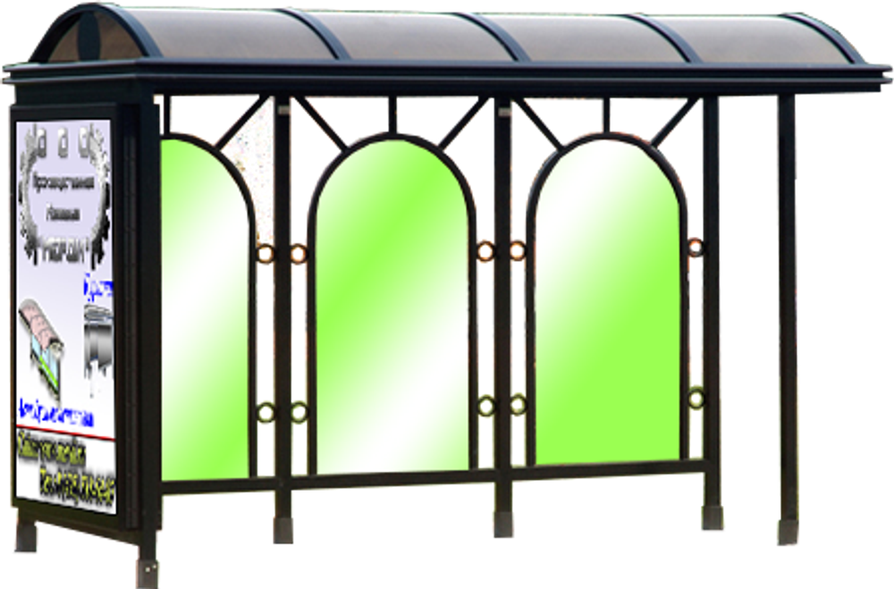 Остановочный павильон А-18 сотовый поликарбонат