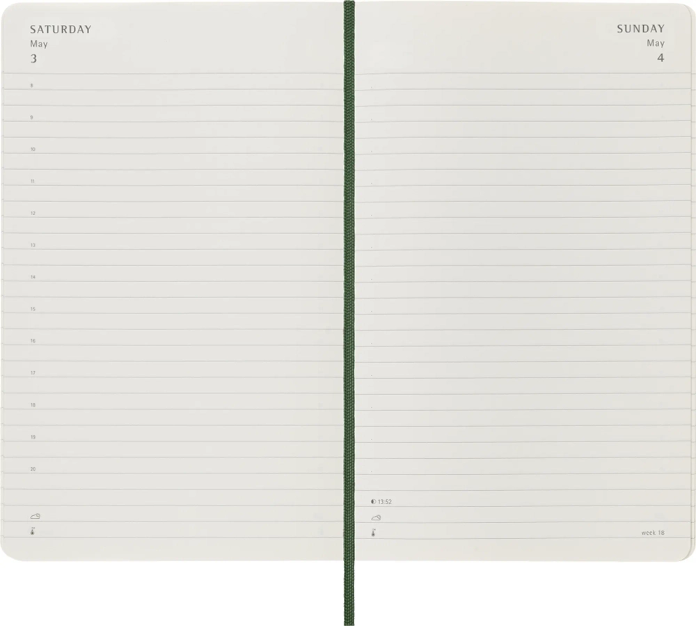 Ежедневник на 2025 год Moleskine Classic Soft (DSK1512DC3) 13х21см мягкая обложка зеленый