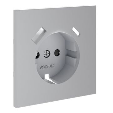 Накладка для розетки с заземлением и защитными шторками, с USB A+C, S70 (серый)