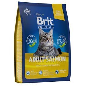 Сухой корм Brit Premium Cat Adult Salmon с лососем для взрослых кошек