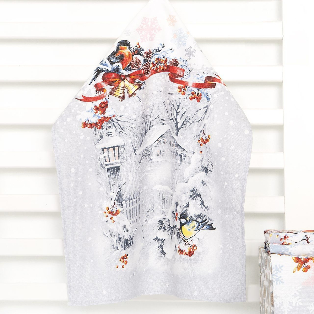 Набор кухонных полотенец, 3 шт , 45х60 см , рогожка