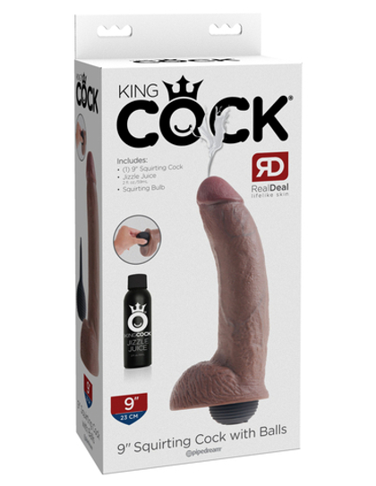 Pipedream King Cock 9" Squirting - Фаллоимитатор с имитацией семяизвержения 22,9 см, ø 5,3 см