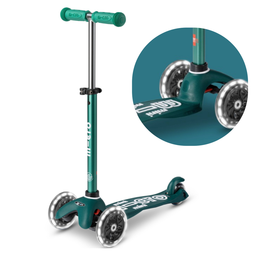 Самокат Mini Micro Deluxe ECO Зеленый LED