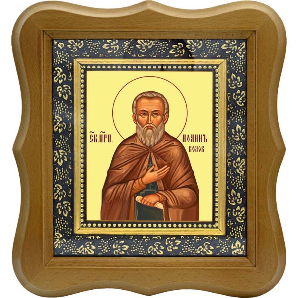 Иоанн Колов преподобный Скитский отшельник. Икона на холсте.