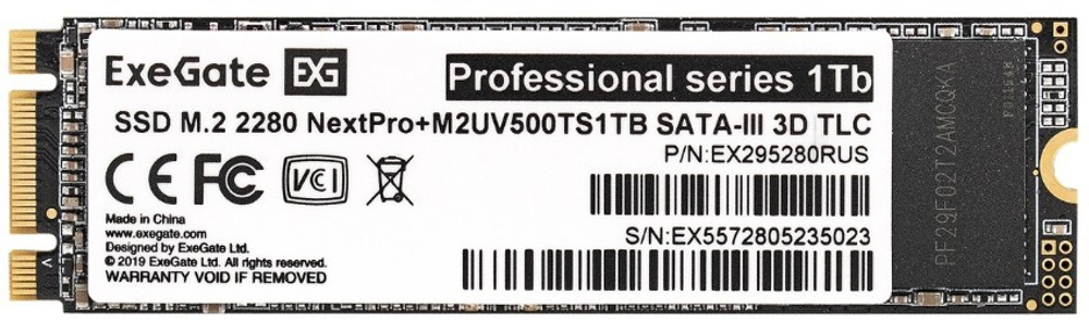 Накопитель SSD M.2 2280 Exegate NextPro+ M2UV500TS1TB