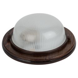 Светильник ЭРА НБО 03-60-021 Кантри дерево/стекло IP54 E27 max 60Вт D220 круглый орех | Светильники ЖКХ РБ