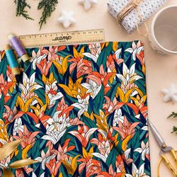 Ткань премиум Оксфорд 600D волшебные цветочные волны