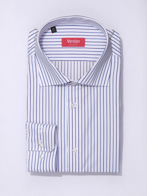 Сорочка мужская VESTER длинный рукав, голубой, хлопок/пэ 53114 44