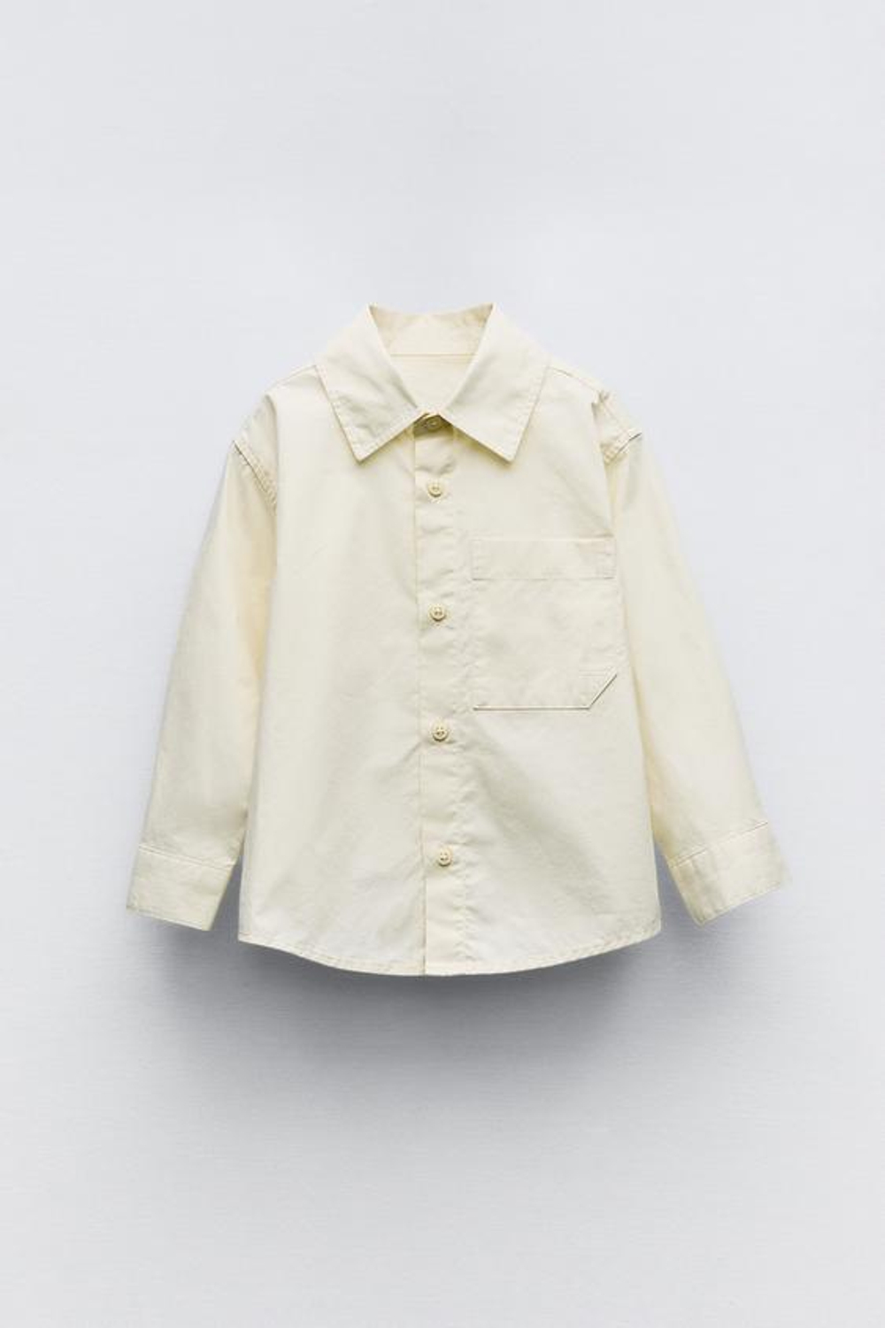 ZARA РУБАШКА С КАРМАНОМ, ЭКРЮ