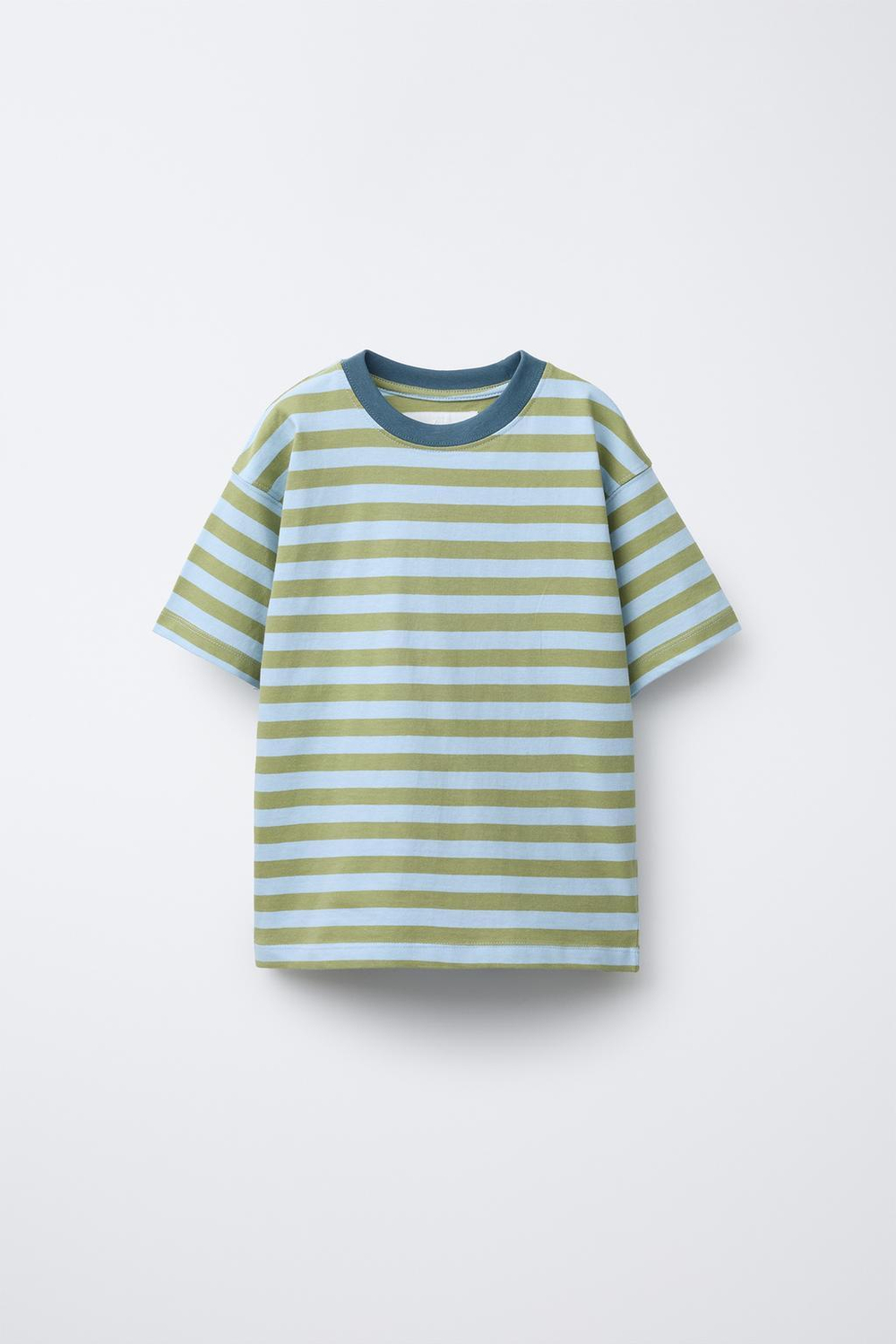 ZARA ФУТБОЛКА В ПОЛОСКУ, ЗЕЛЕНЫЙ