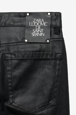 ZARA Х LUDOVIC DE SAINT SERNIN ДЖИНСЫ С ЗАНИЖЕННОЙ ТАЛИЕЙ И ЗАУЖЕННЫМ КРОЕМ, ЧЕРНЫЙ