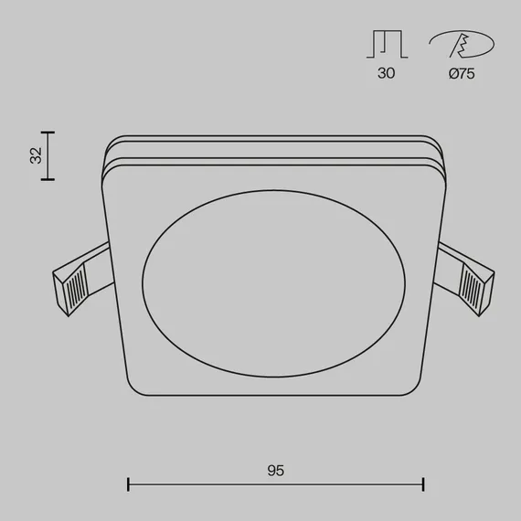Встраиваемый светильник Фантом / Phanton 12 Вт 3000 К 120° Technical dl303-l12w