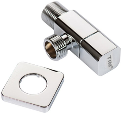 Кран уг.(хром) 1/2-3/4 КВАДР.(TIM)