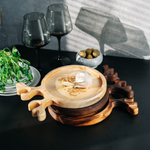 Набор деревянных менажниц из кедра для подачи блюд и закусок с гравировкой "Время чудес". NGN5