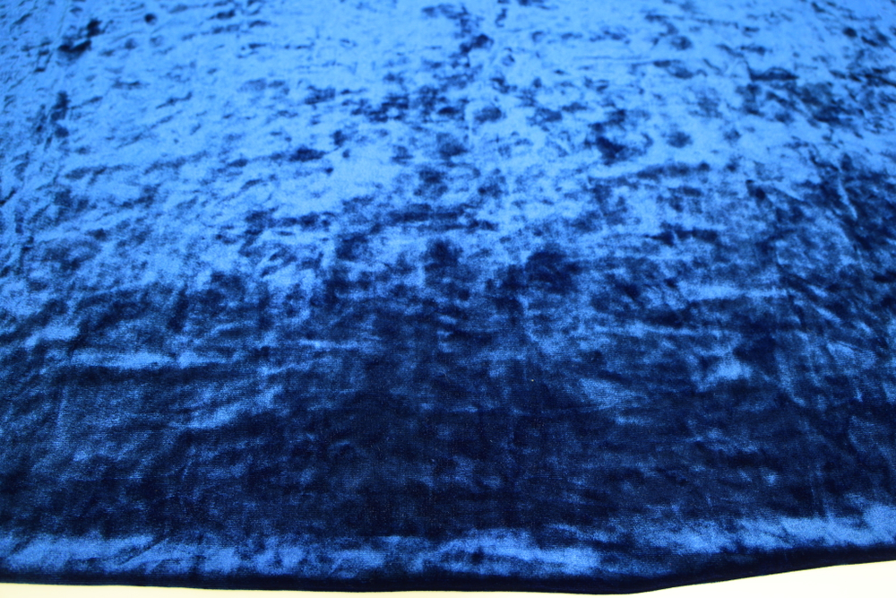 Бархат стрейч мрамор синий