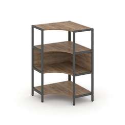 Shelf System Односекционный угловой стеллаж трехярусный SN.STMU-311 Дуб Табак/Металл Антрацит 810*81