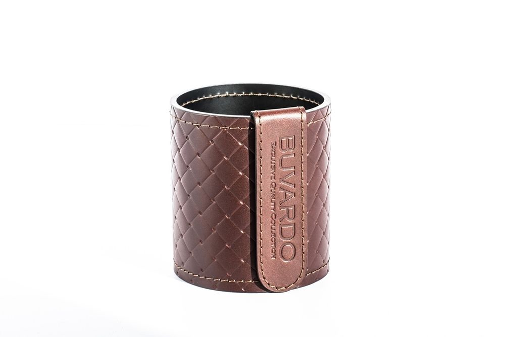 Набор в кабинет руководителя Гранд из кожи FG Brown /черный 17 предметов