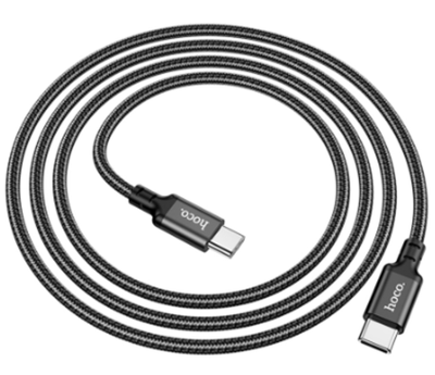 Кабель Hoco X14 60W (Type-C) на (Type-C) 100см нейлоновая оплетка (черный)