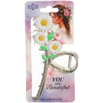 Заколка-краб для волос «AKS - DesignPRO», ромашки, цвет золото и хром, 11*5см