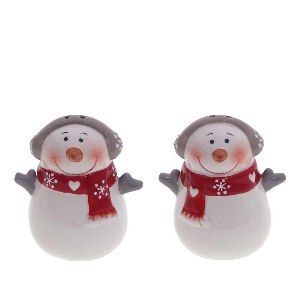 GAEM Набор: солонка и перечница "Снеговик меломан", L6,5 W5 H7,5 см