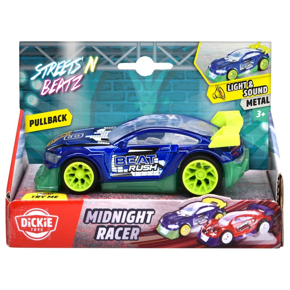 Dickie Streets’n Beatz - Музыкальный гоночный автомобиль Midnight Racer Blue / артикул   3762005 B  / GTIN 4006333084713