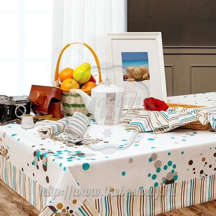 Скатерть для кухни: Оникс (арт. BL04-18-02)  -  140х140 см. (возможно 140х200 см.) - бирюзовая