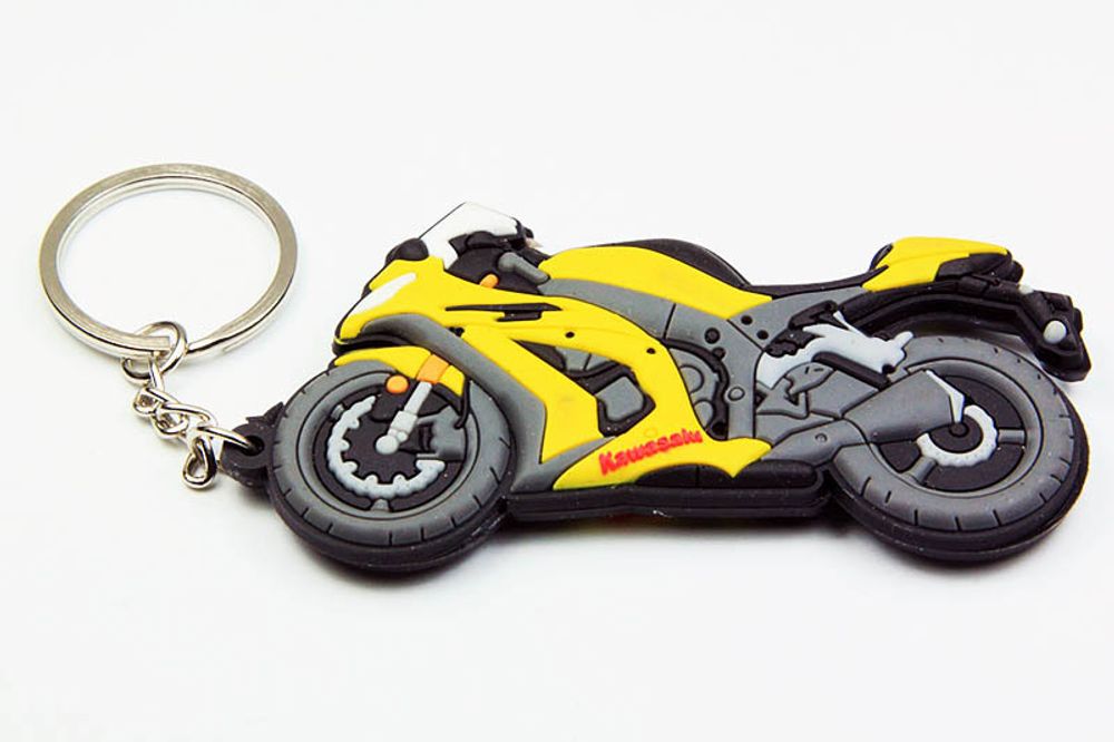Брелок Мотоцикл Kawasaki (желтый)